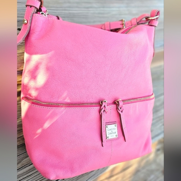 DOONEY & BOURKE PINK LEATHER HOBO BAG - Picture 3 of 6